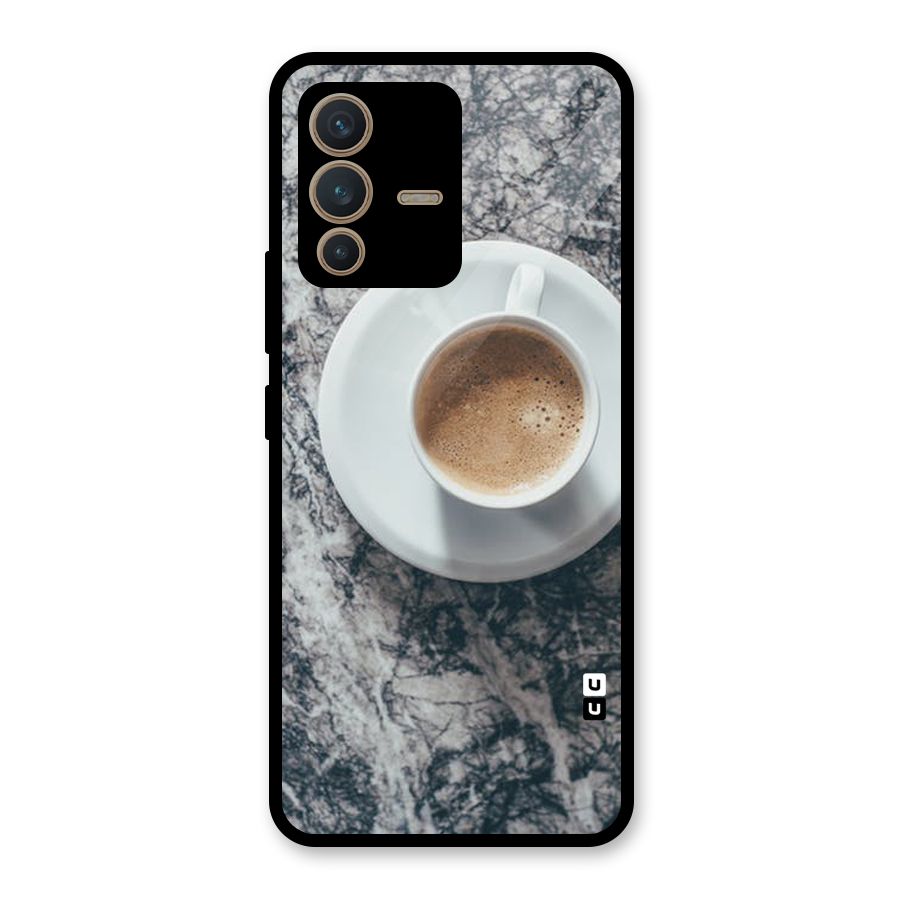Coffee On Marble Glass Back Case for Vivo V23 5G