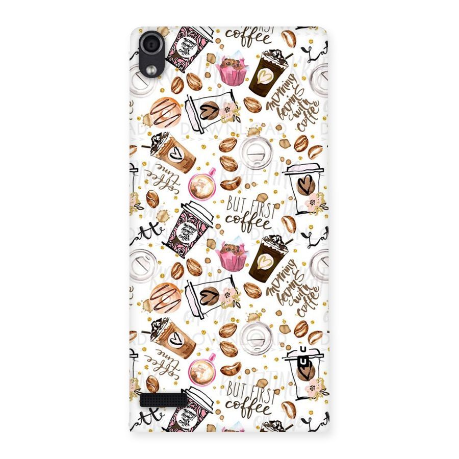 Coffee Pattern Back Case for Ascend P6