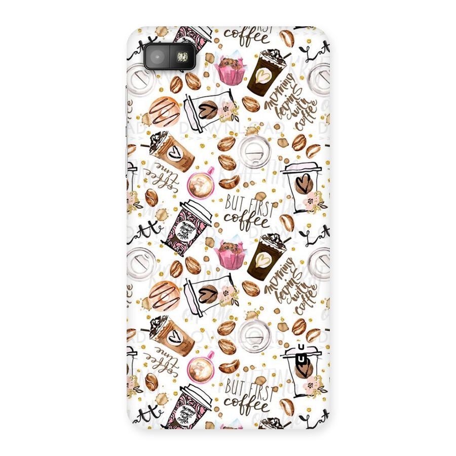 Coffee Pattern Back Case for Blackberry Z10