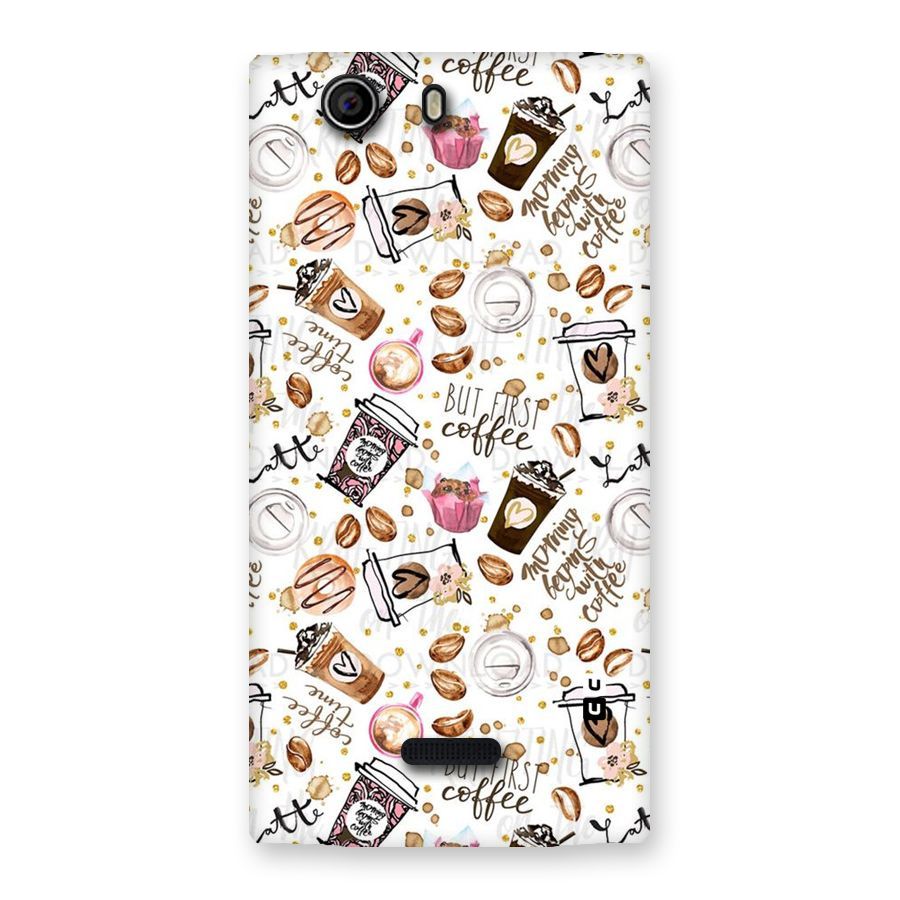 Coffee Pattern Back Case for Canvas Nitro 2 E311