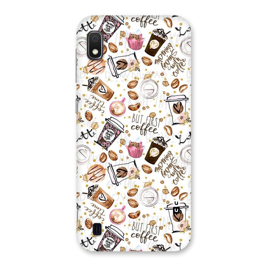 Coffee Pattern Back Case for Galaxy A10