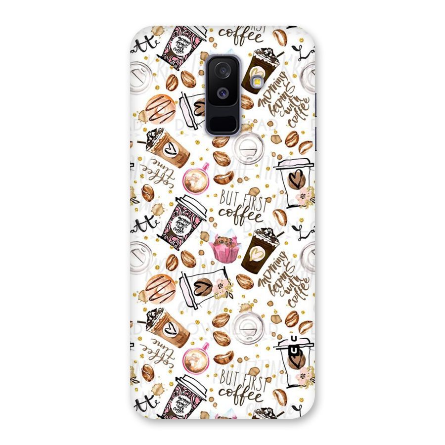Coffee Pattern Back Case for Galaxy A6 Plus