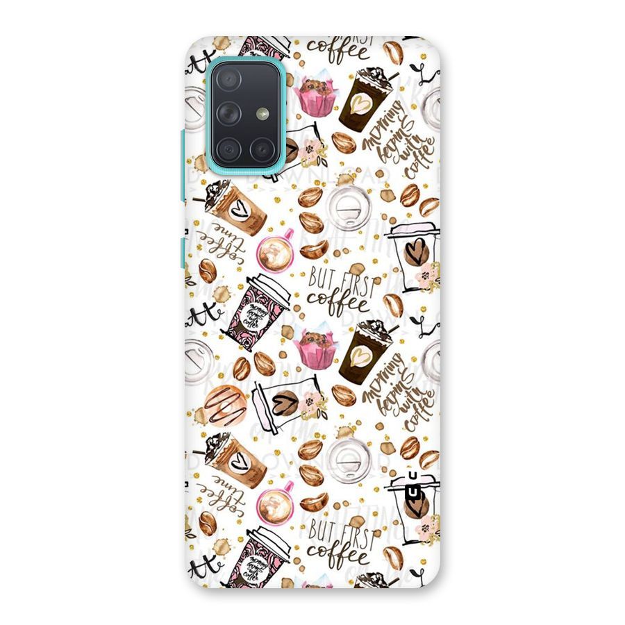Coffee Pattern Back Case for Galaxy A71