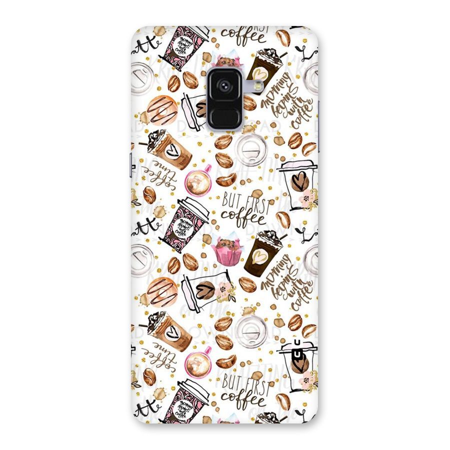 Coffee Pattern Back Case for Galaxy A8 Plus