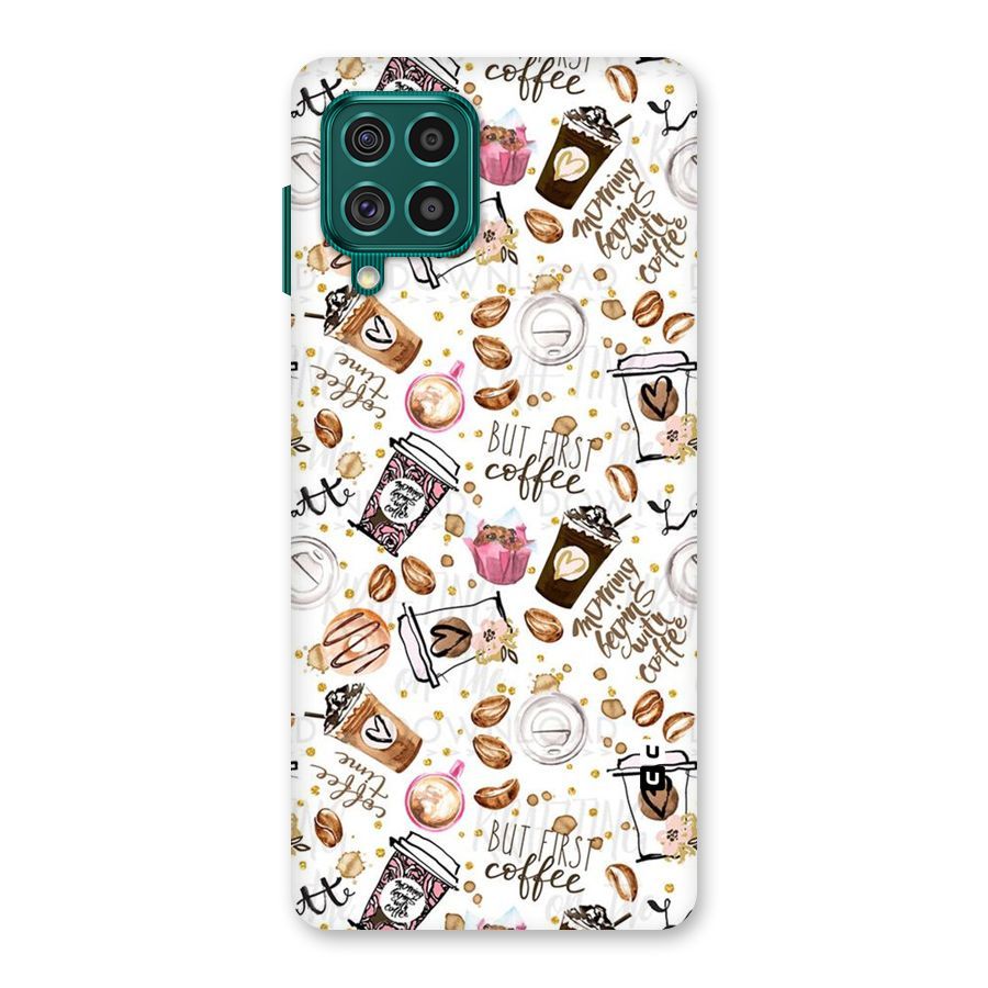 Coffee Pattern Back Case for Galaxy F62