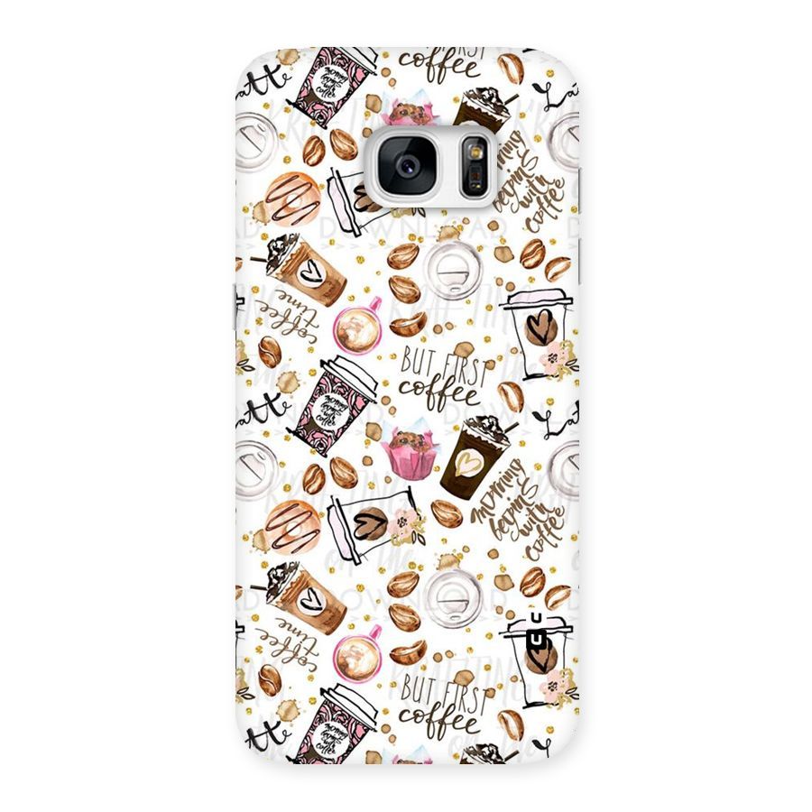 Coffee Pattern Back Case for Galaxy S7 Edge