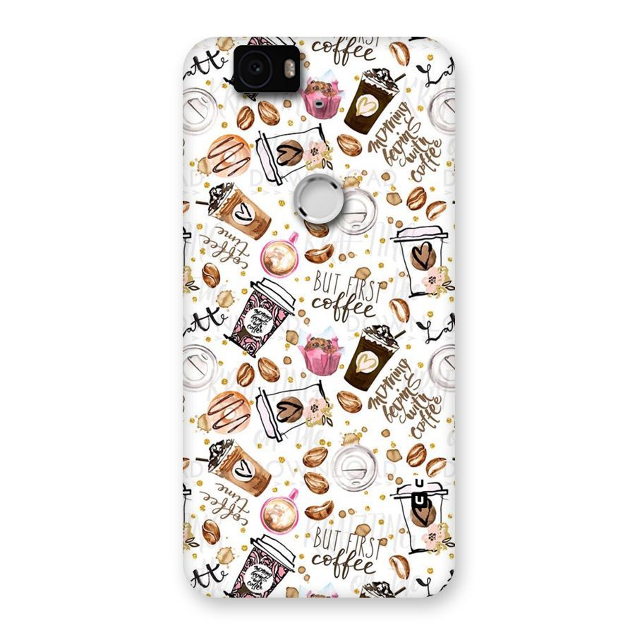 Coffee Pattern Back Case for Google Nexus-6P