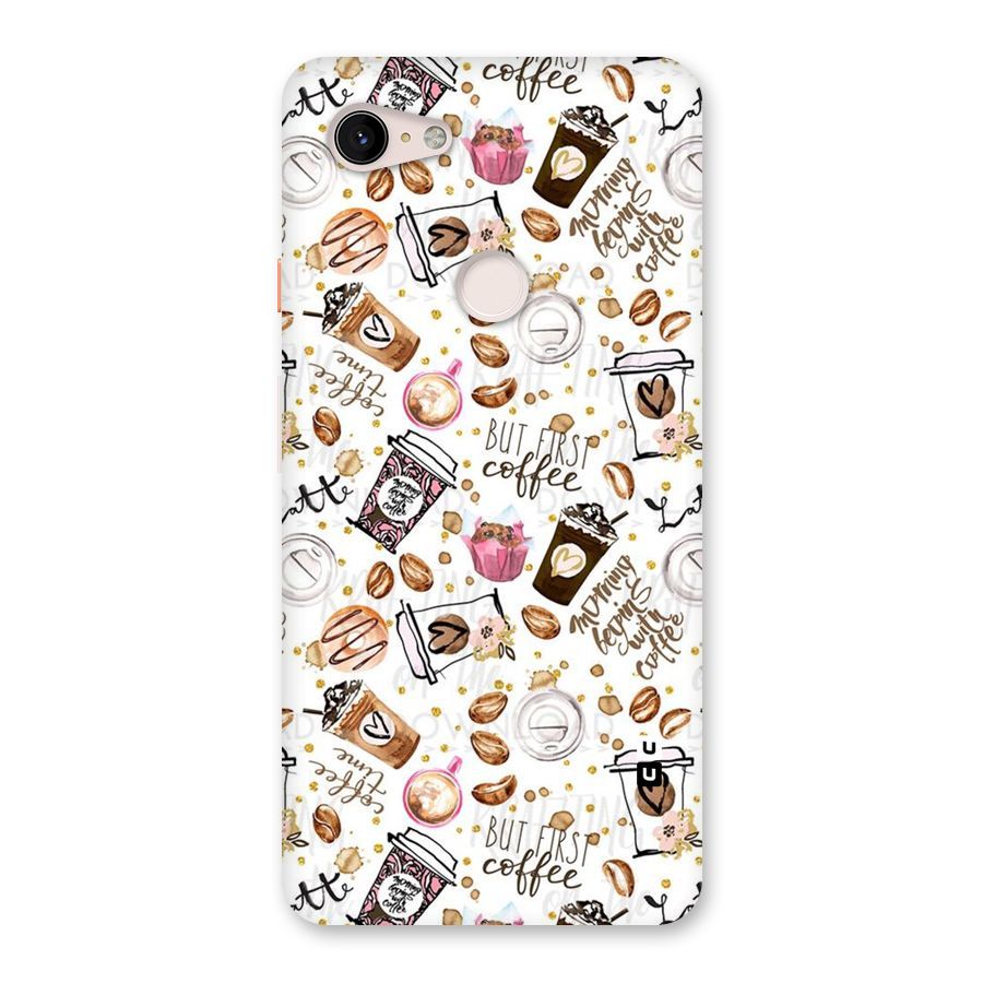 Coffee Pattern Back Case for Google Pixel 3 XL