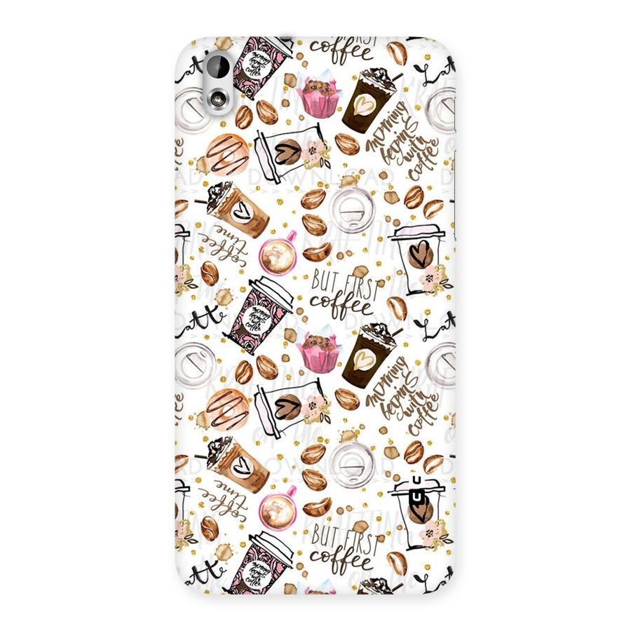 Coffee Pattern Back Case for HTC Desire 816g