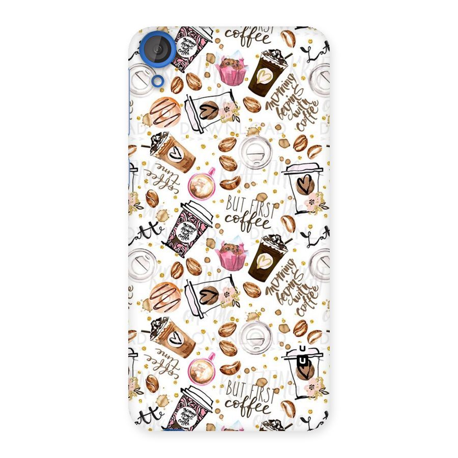 Coffee Pattern Back Case for HTC Desire 820