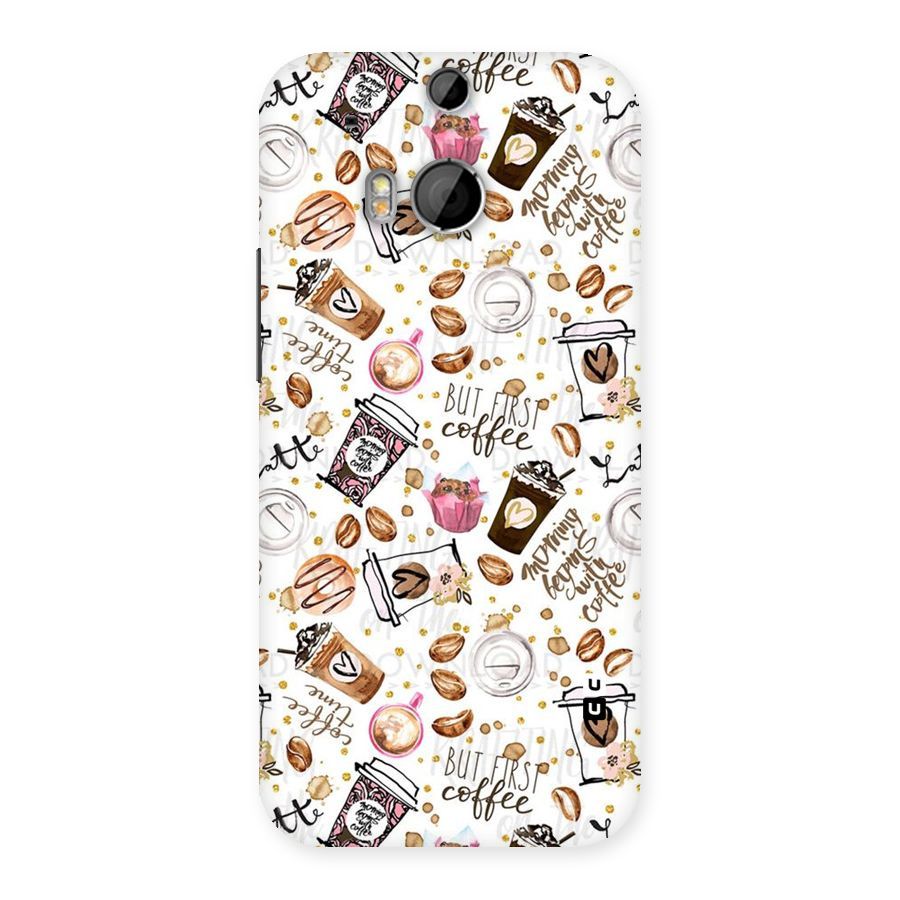Coffee Pattern Back Case for HTC One M8