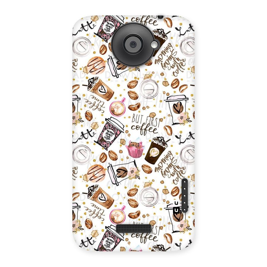 Coffee Pattern Back Case for HTC One X