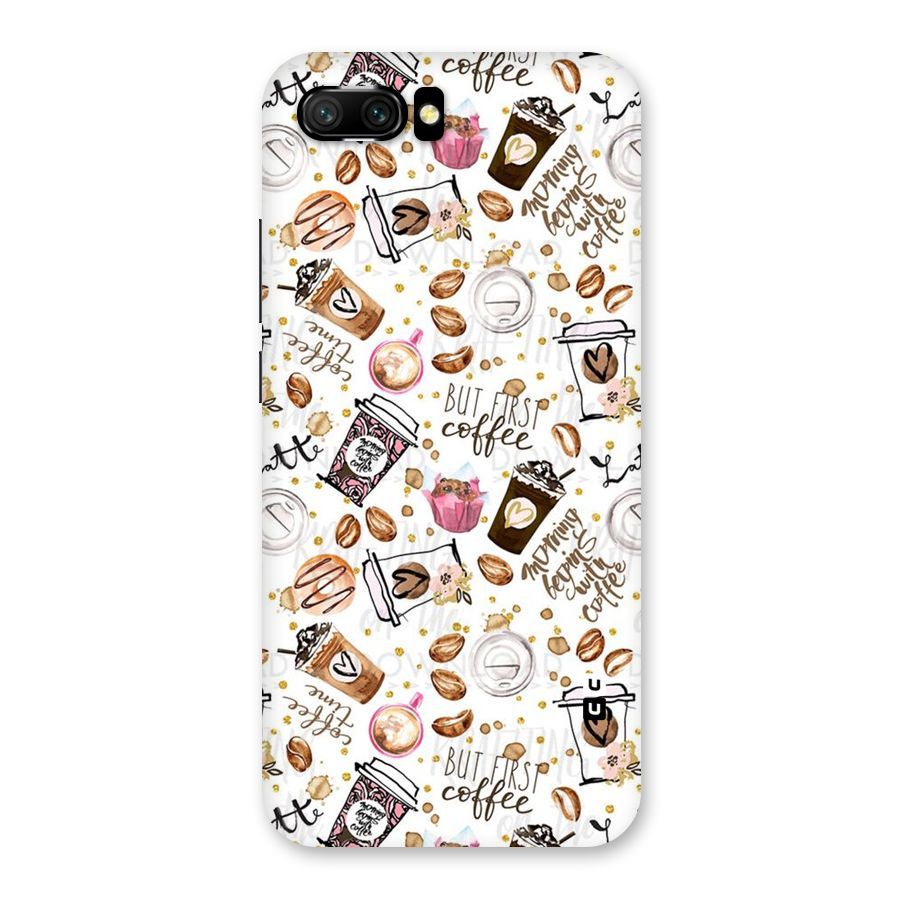 Coffee Pattern Back Case for Honor 10