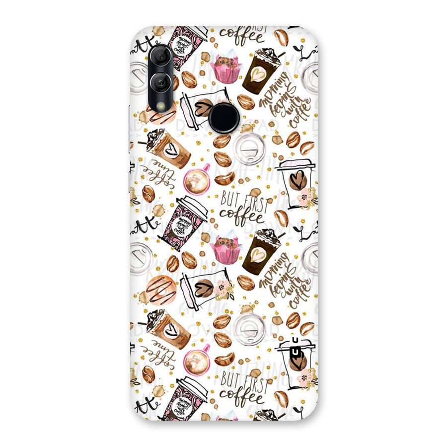 Coffee Pattern Back Case for Honor 10 Lite