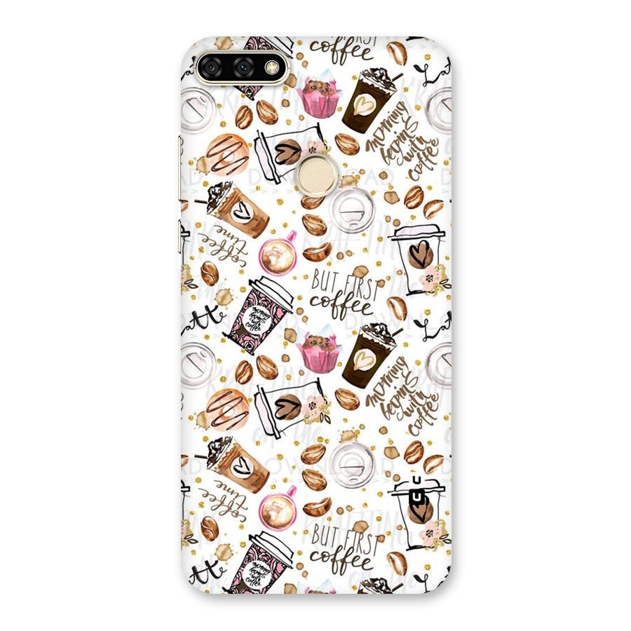 Coffee Pattern Back Case for Honor 7A