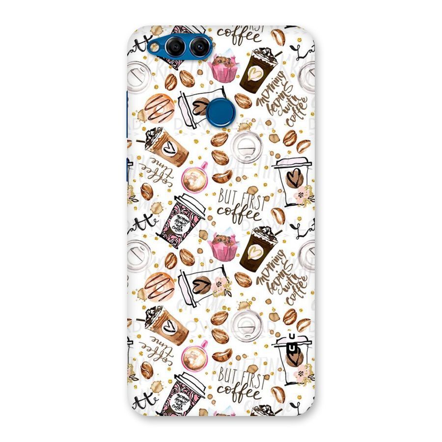 Coffee Pattern Back Case for Honor 7X