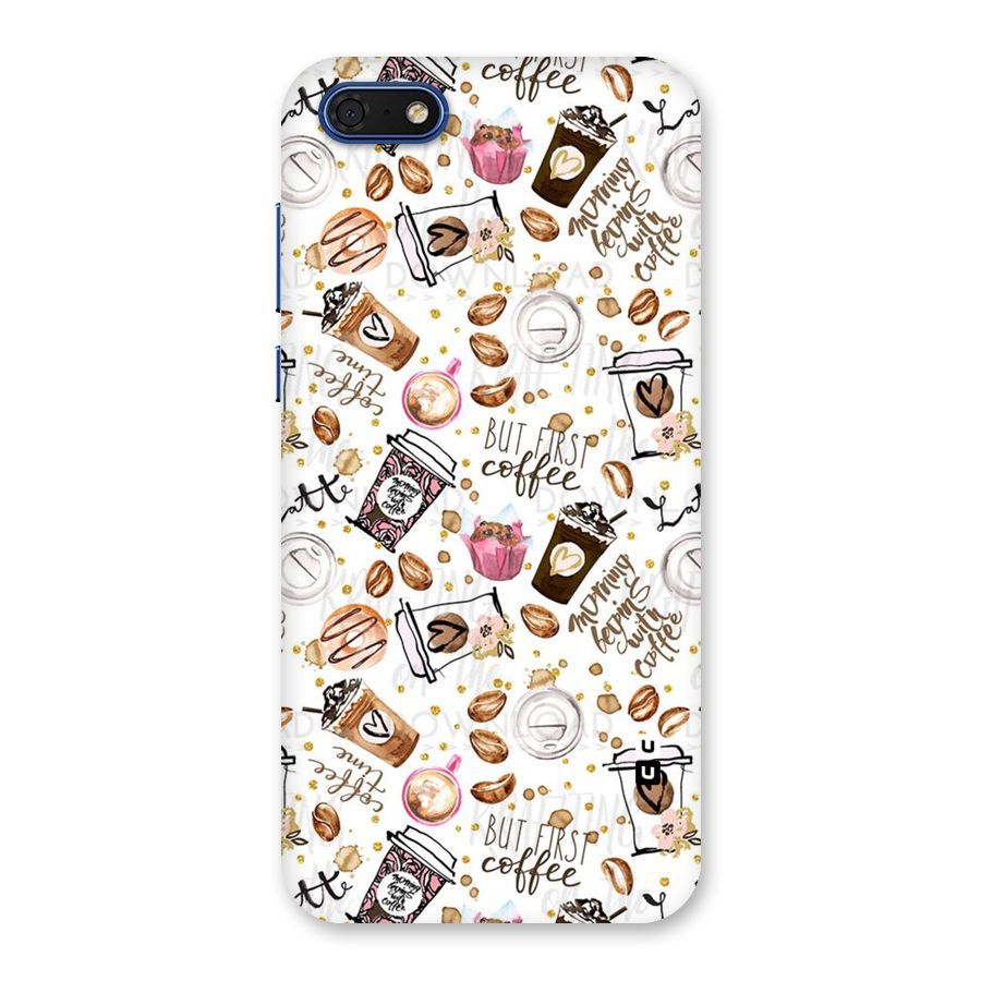 Coffee Pattern Back Case for Honor 7s