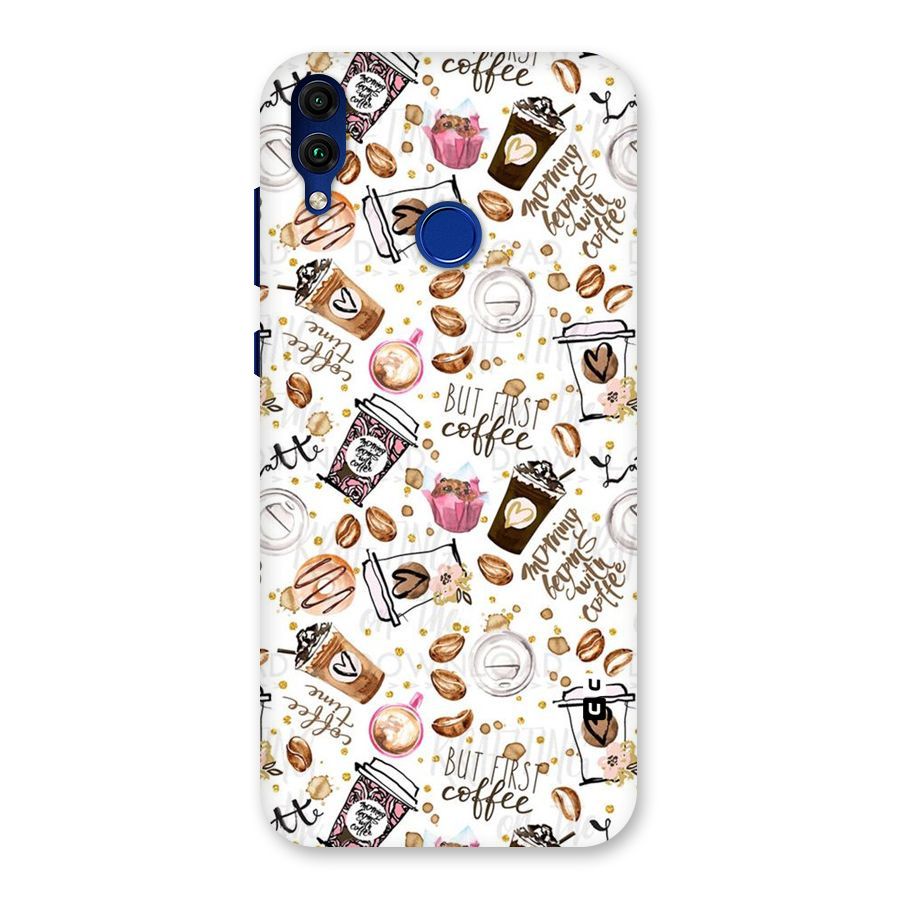 Coffee Pattern Back Case for Honor 8C