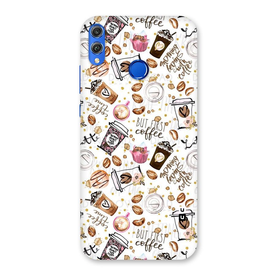 Coffee Pattern Back Case for Honor 8X
