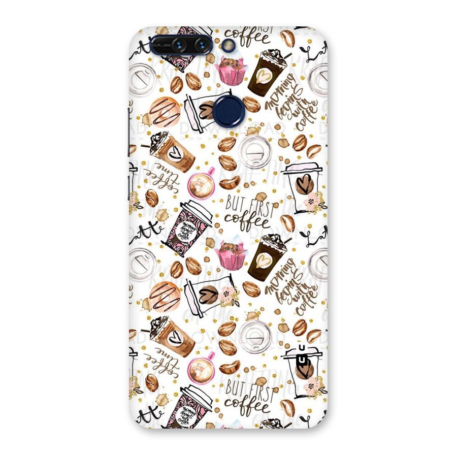 Coffee Pattern Back Case for Honor 8 Pro