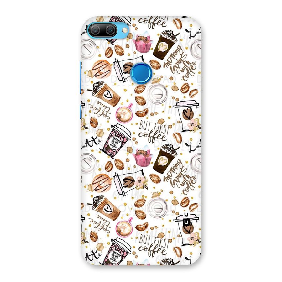 Coffee Pattern Back Case for Honor 9N