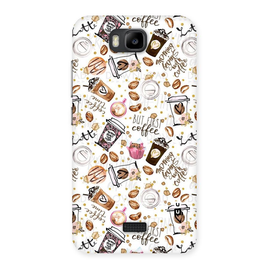 Coffee Pattern Back Case for Honor Bee
