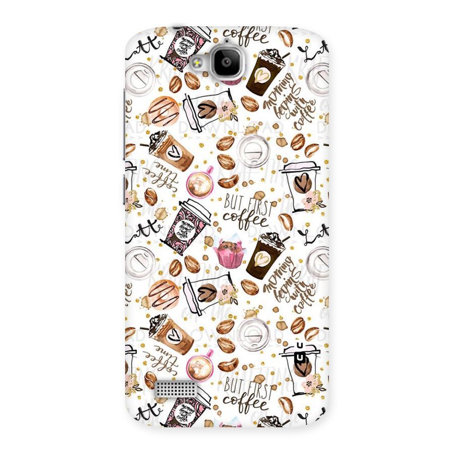 Coffee Pattern Back Case for Honor Holly
