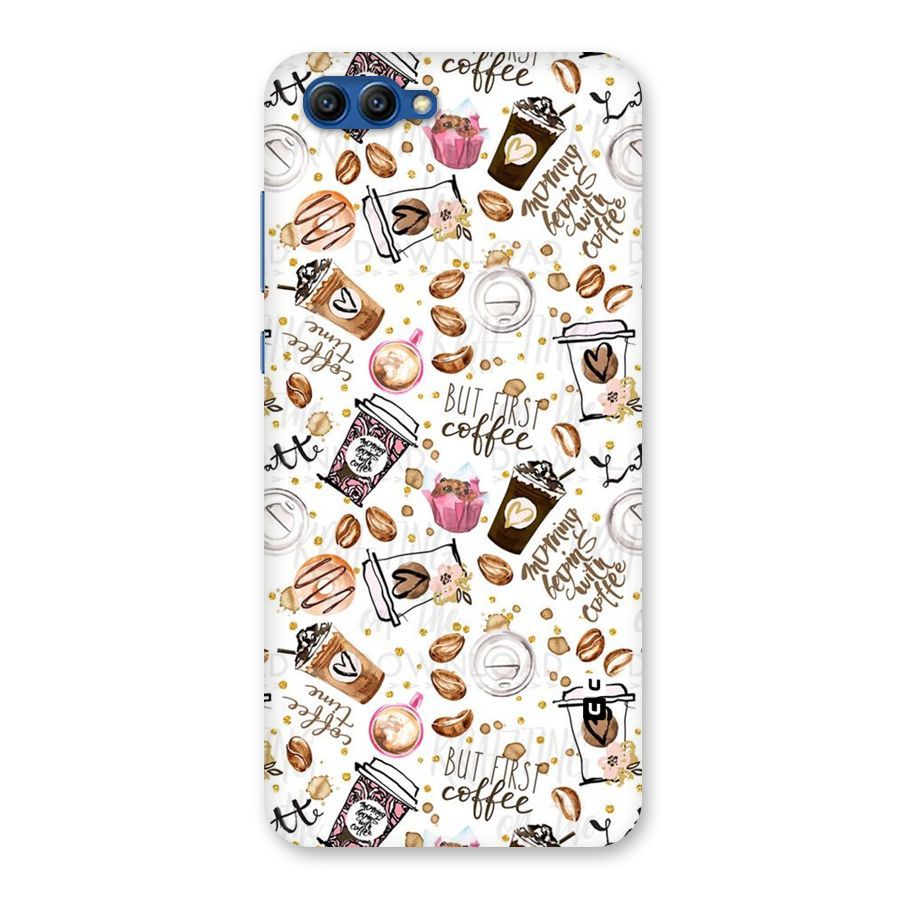 Coffee Pattern Back Case for Honor View 10
