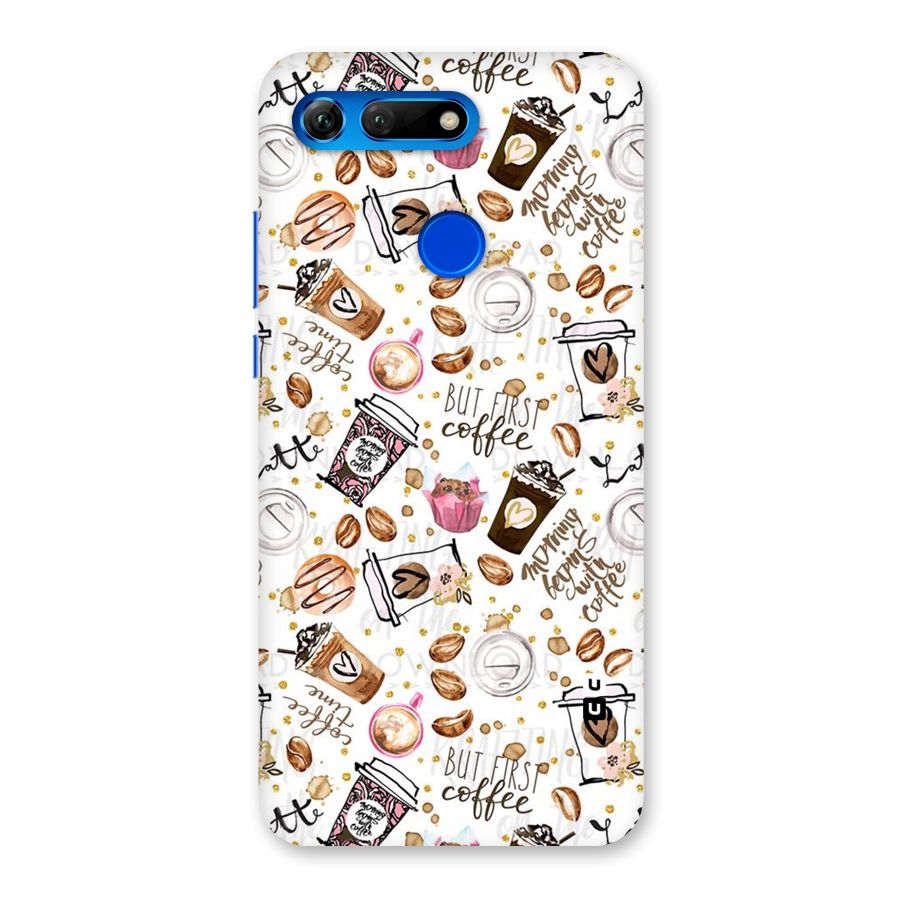 Coffee Pattern Back Case for Honor View 20
