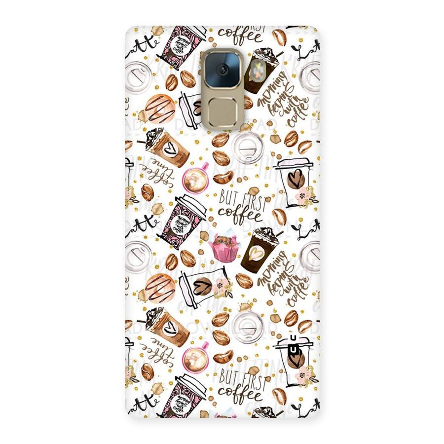 Coffee Pattern Back Case for Huawei Honor 7