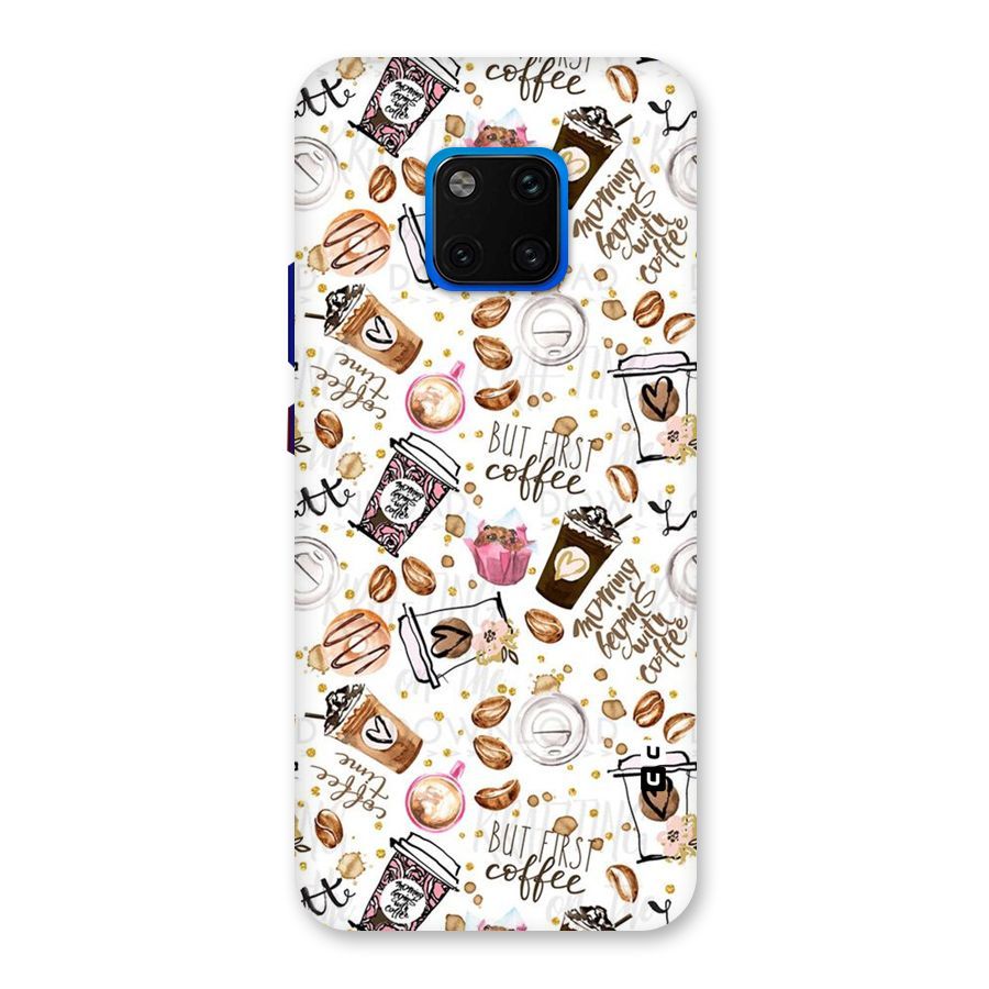 Coffee Pattern Back Case for Huawei Mate 20 Pro