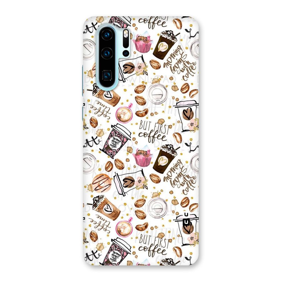Coffee Pattern Back Case for Huawei P30 Pro