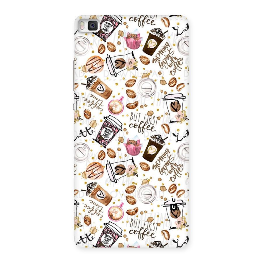 Coffee Pattern Back Case for Huawei P8