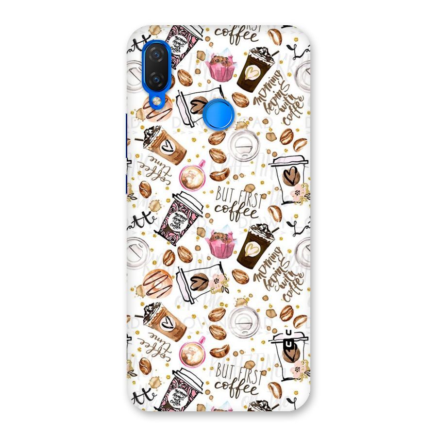Coffee Pattern Back Case for Huawei P Smart+
