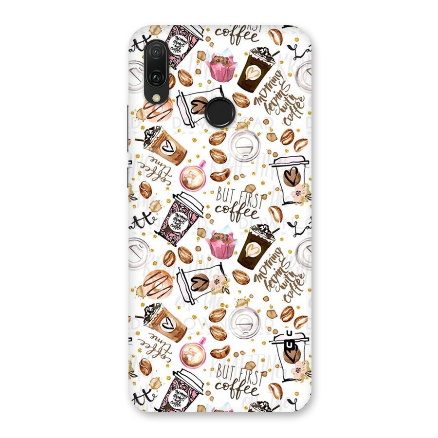 Coffee Pattern Back Case for Huawei Y9 (2019)