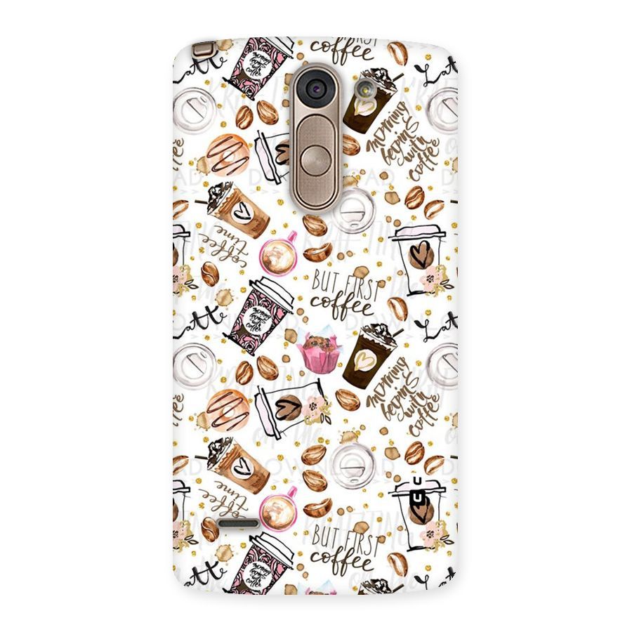 Coffee Pattern Back Case for LG G3 Stylus