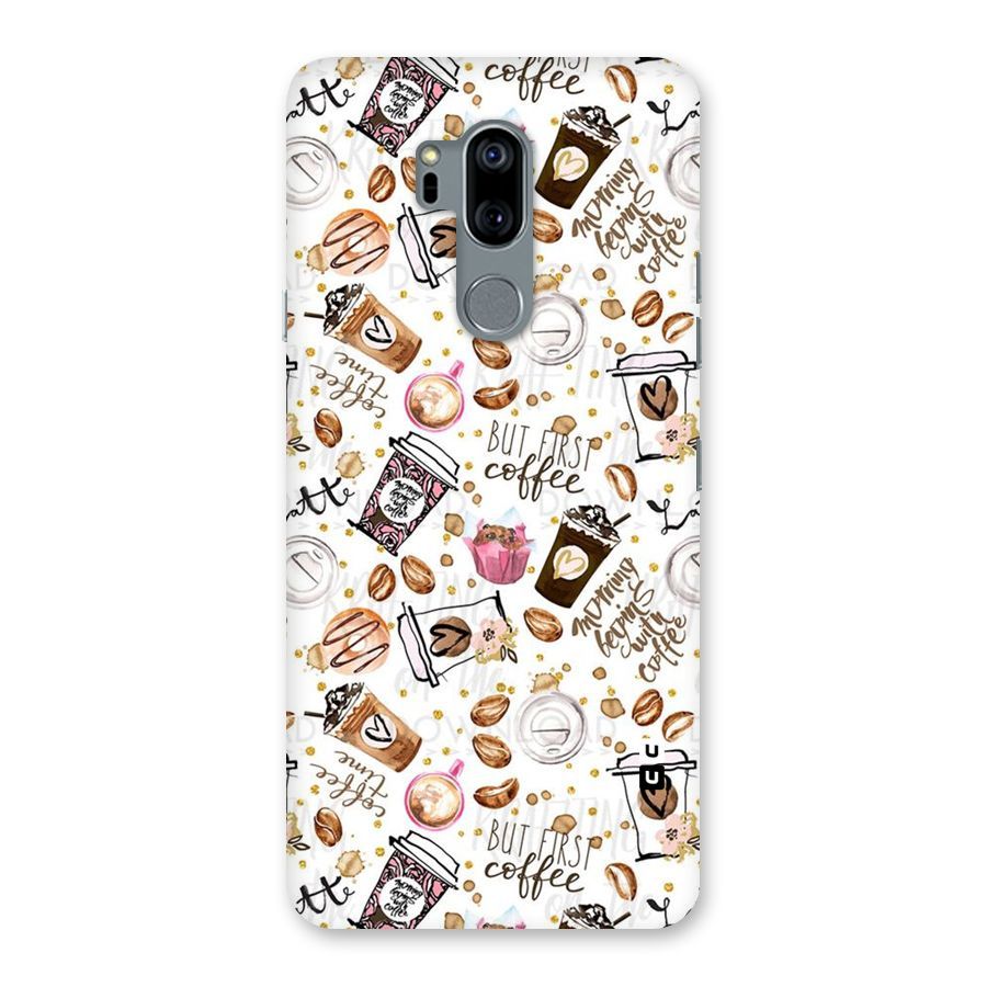 Coffee Pattern Back Case for LG G7