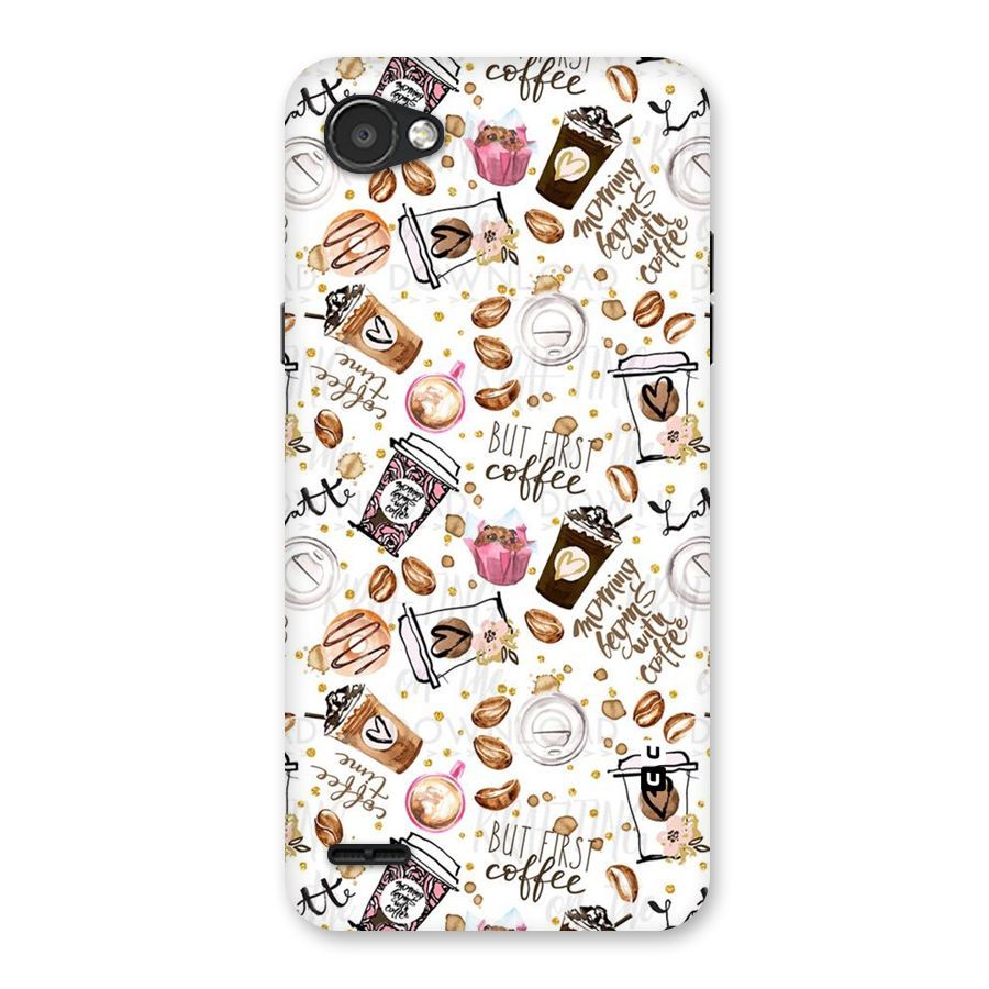 Coffee Pattern Back Case for LG Q6
