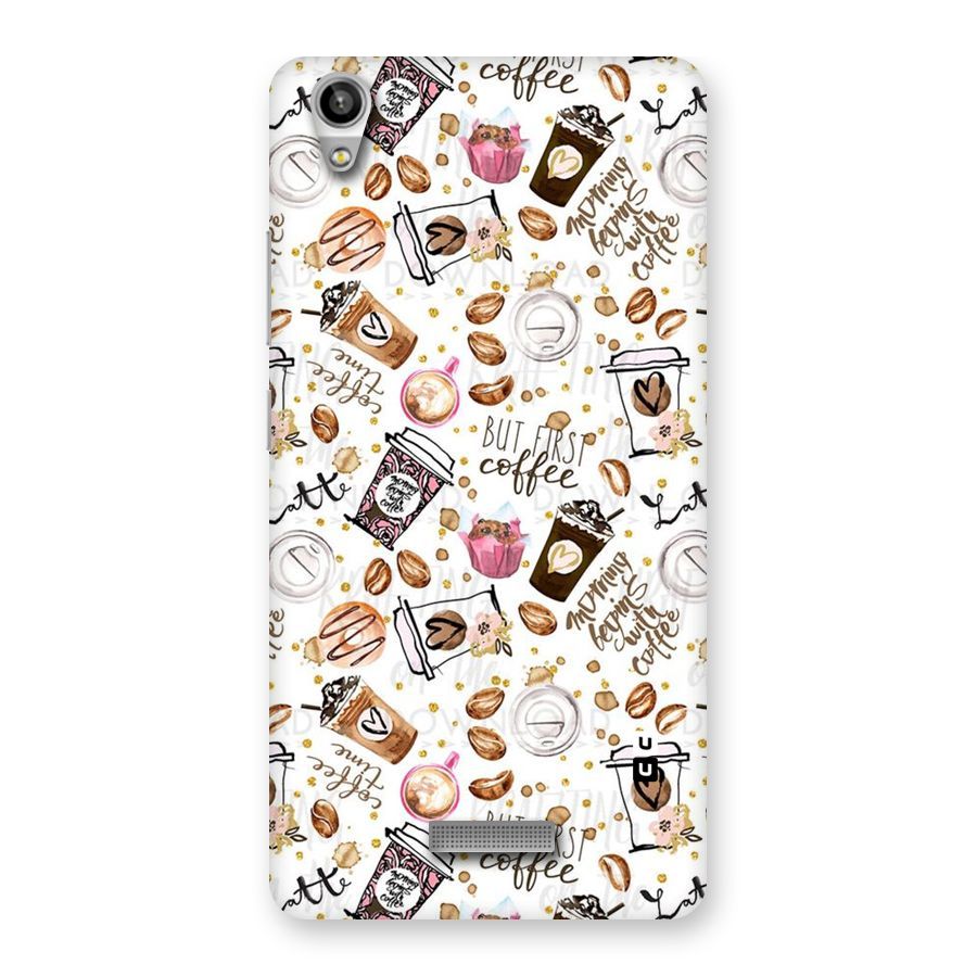 Coffee Pattern Back Case for Lava-Pixel-V1