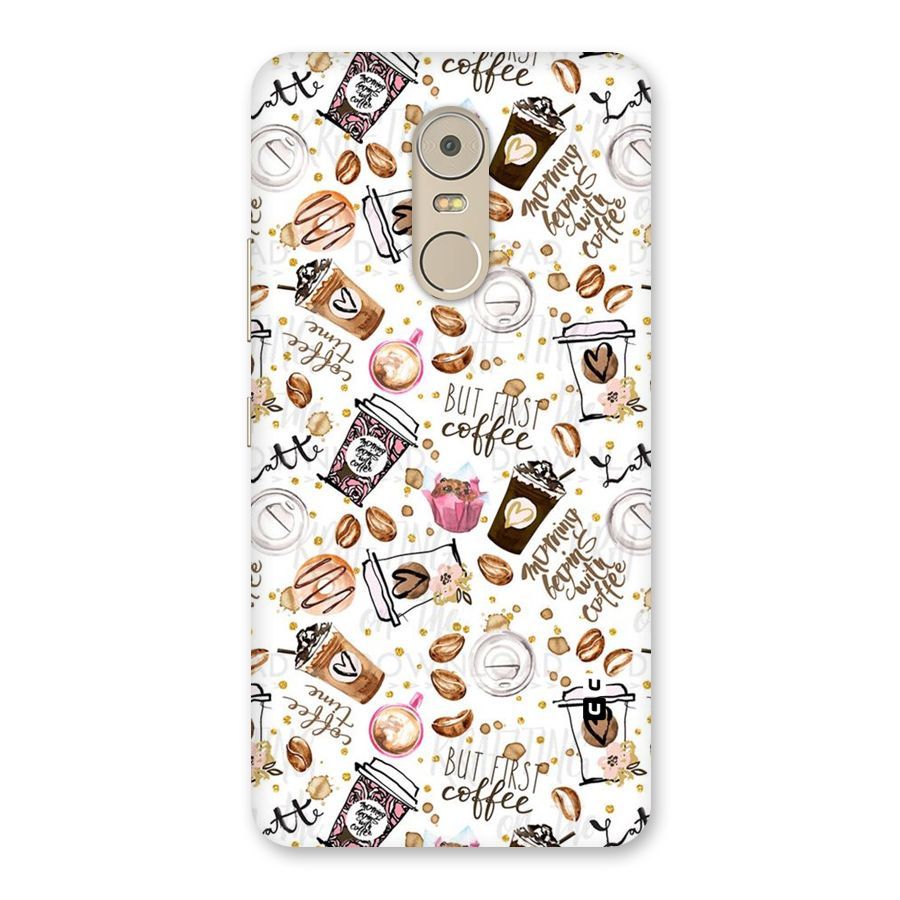 Coffee Pattern Back Case for Lenovo K6 Note
