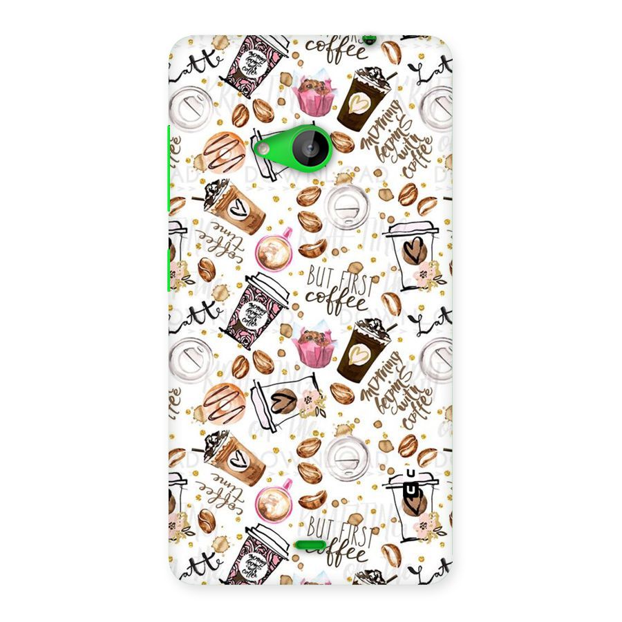 Coffee Pattern Back Case for Lumia 535