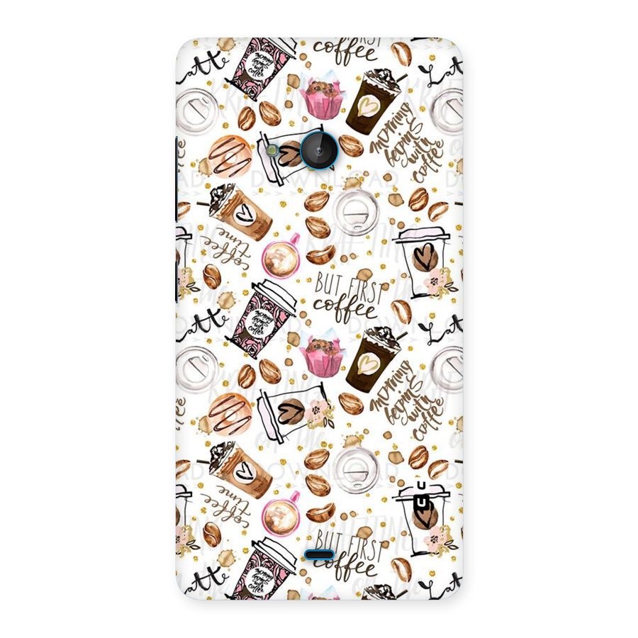 Coffee Pattern Back Case for Lumia 540