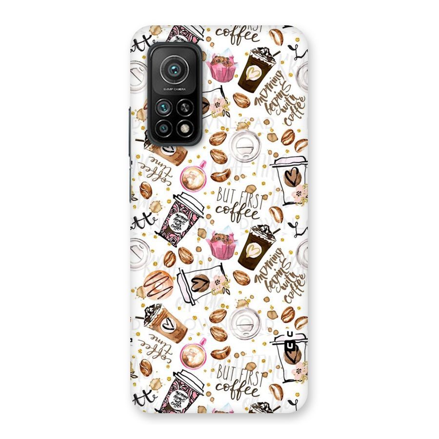 Coffee Pattern Back Case for Mi 10T 5G