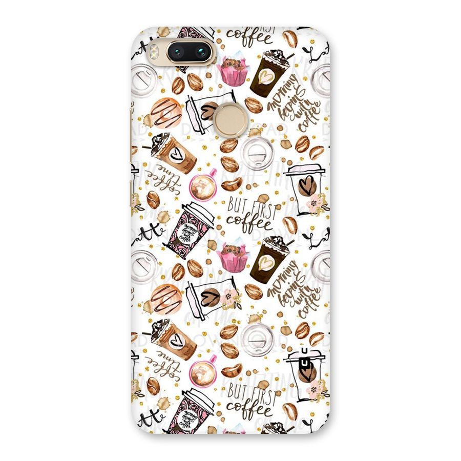 Coffee Pattern Back Case for Mi A1