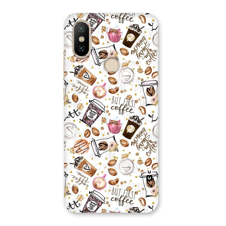 Coffee Pattern Back Case for Mi A2