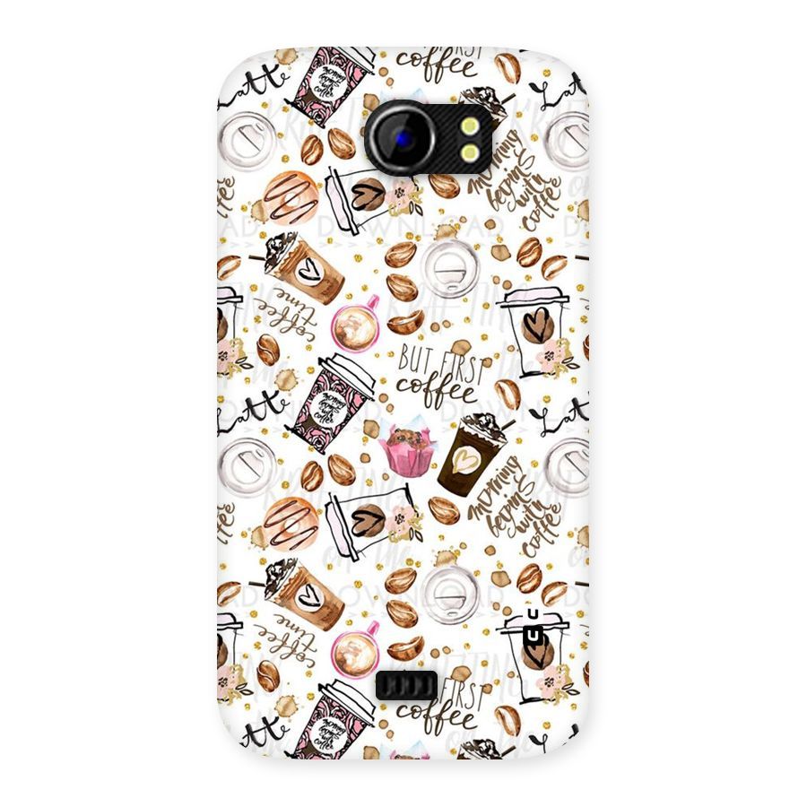 Coffee Pattern Back Case for Micromax Canvas 2 A110