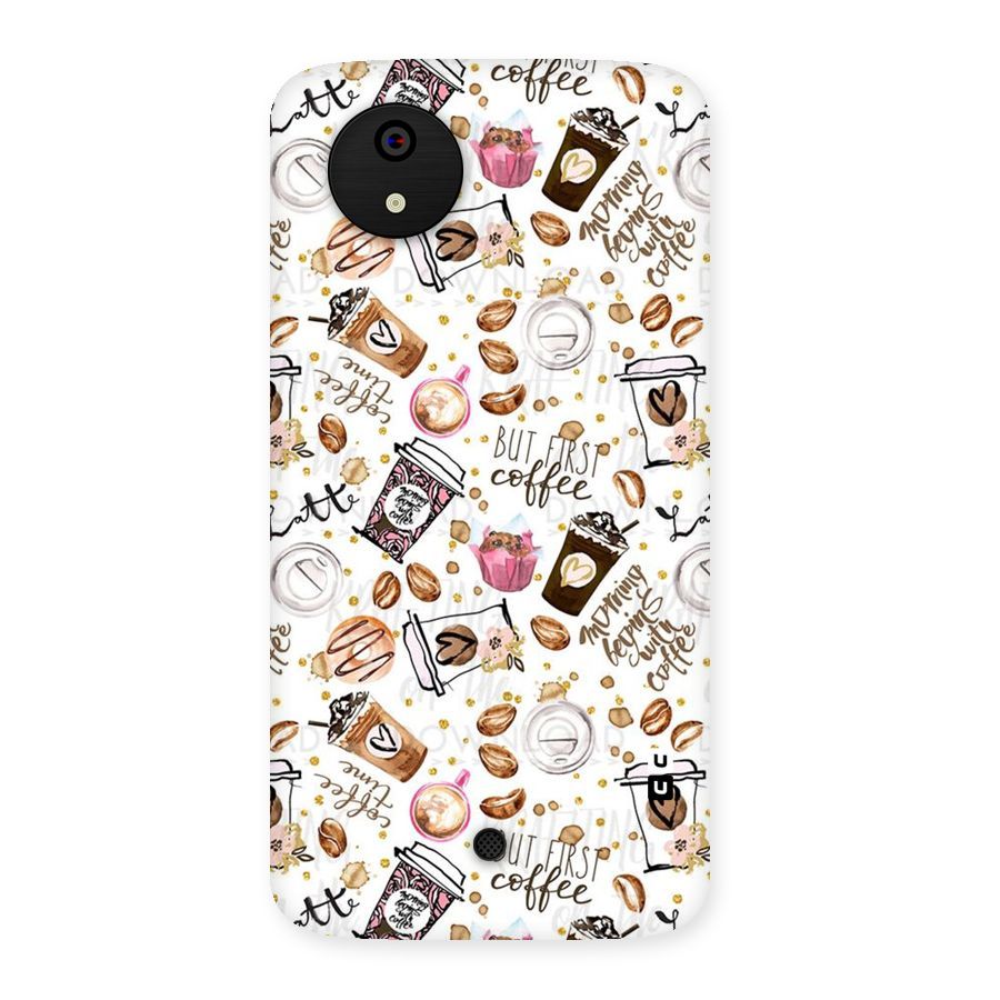 Coffee Pattern Back Case for Micromax Canvas A1