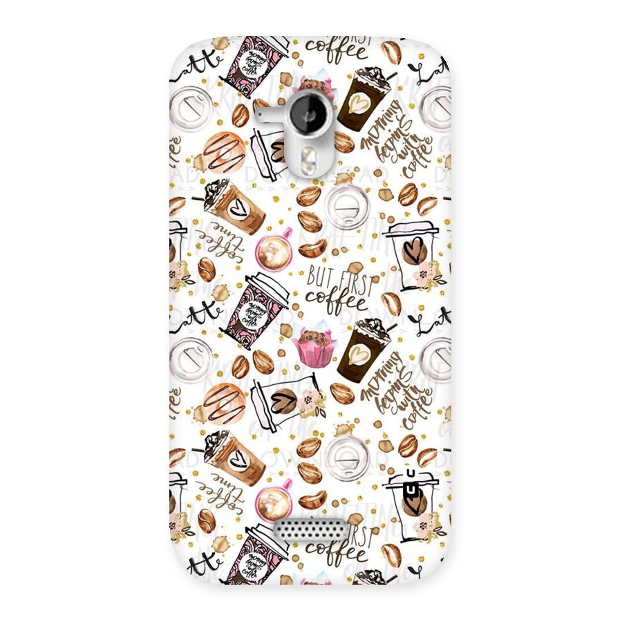 Coffee Pattern Back Case for Micromax Canvas HD A116