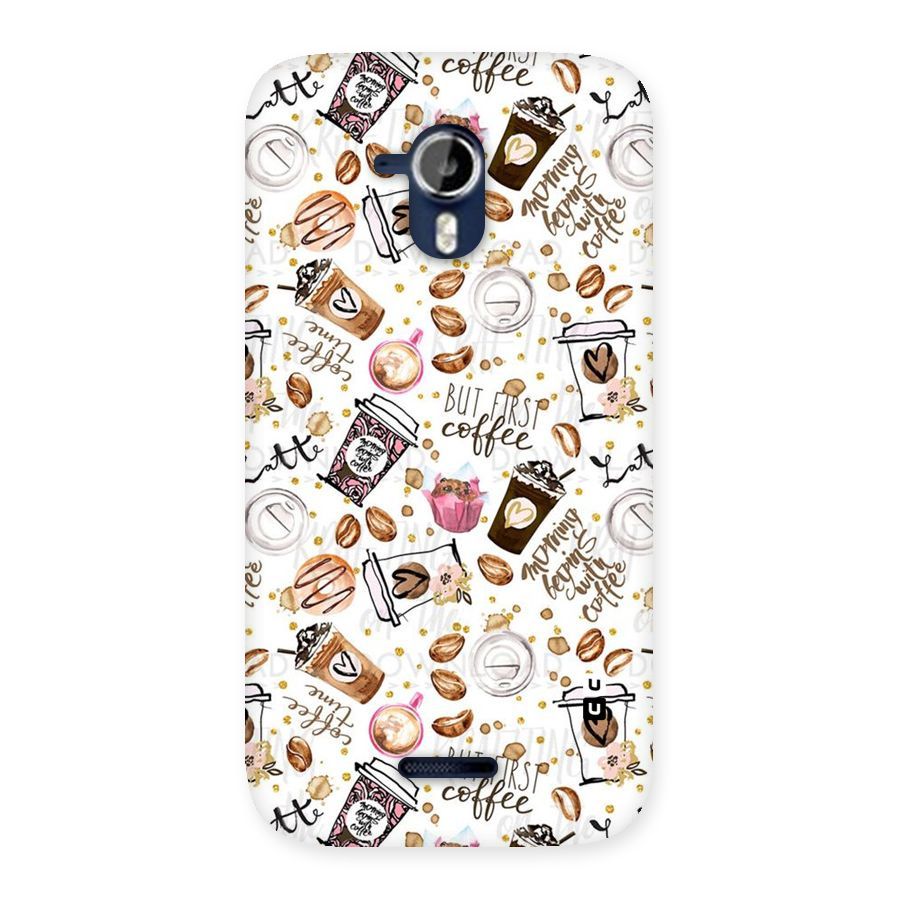 Coffee Pattern Back Case for Micromax Canvas Magnus A117
