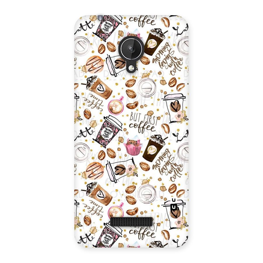 Coffee Pattern Back Case for Micromax Canvas Spark Q380